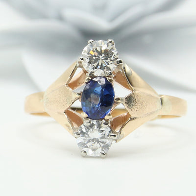 Trinity North-South Design Sapphire & Diamond Ring