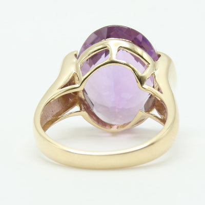 Checkerboard Top Amethyst Ring