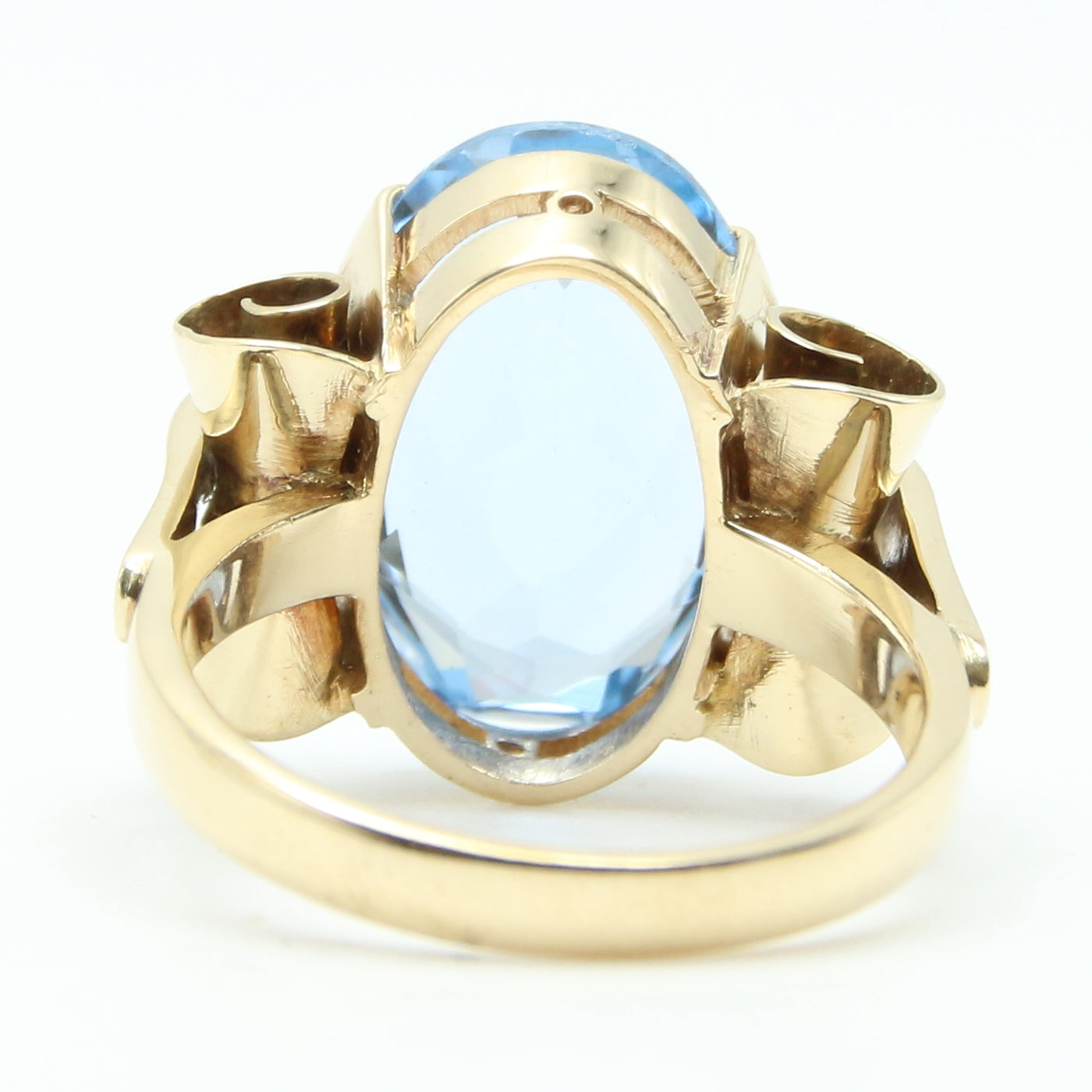 Blue Topaz Scroll Design Ring