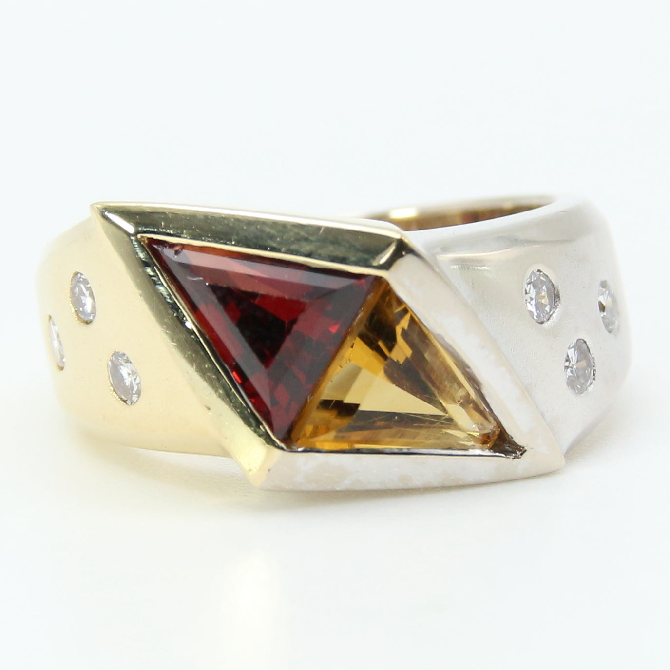 Unique Two Tone, Two Stone Ring