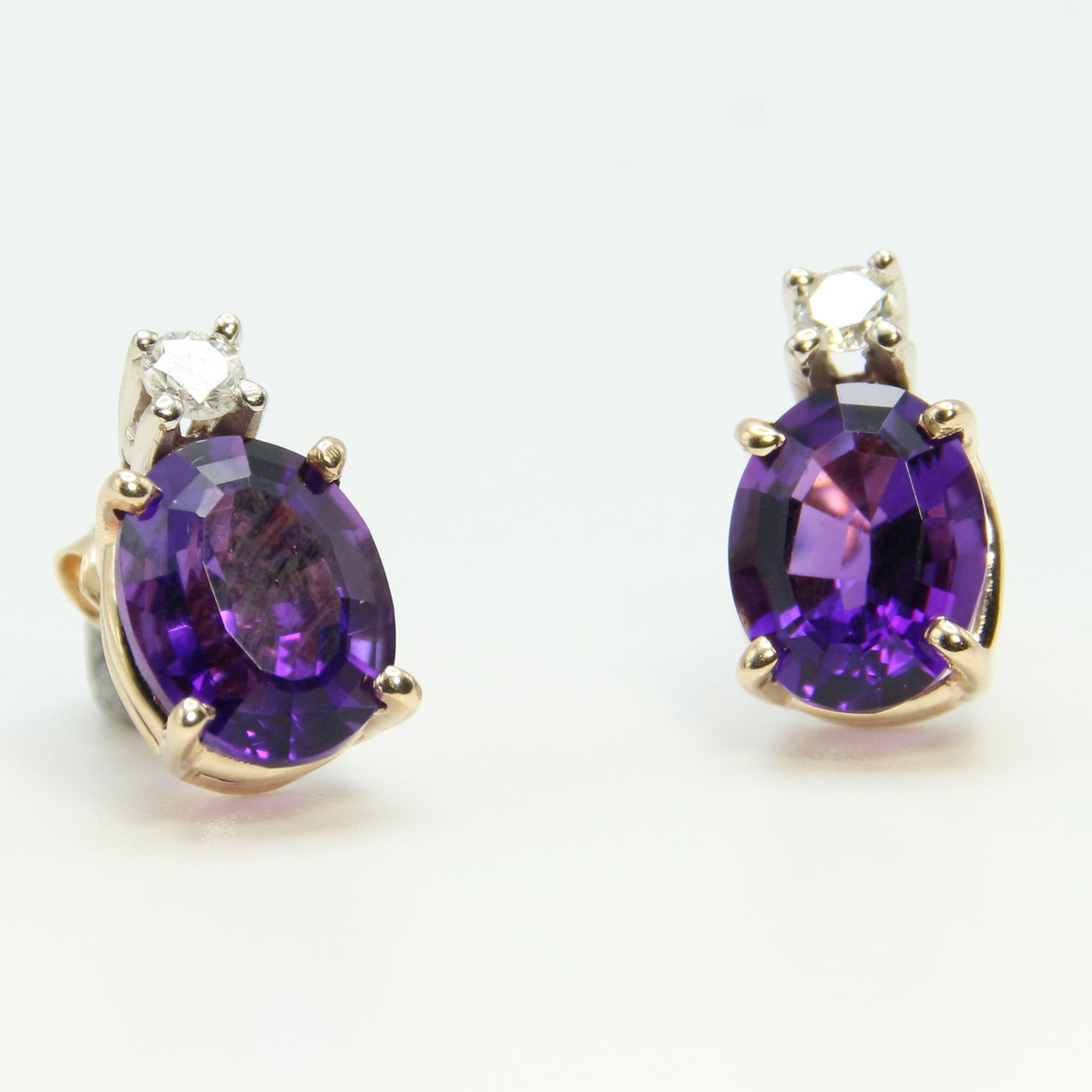 Amethyst & Diamond Earrings