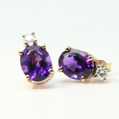 Amethyst & Diamond Earrings