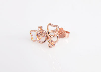 Mini Stethoscope Stud Earrings - Rose Gold Plated Sterling Silver