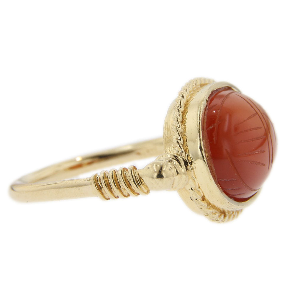 Carnelian Carved Stone Ring