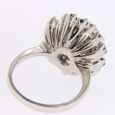 Sapphire & Diamond Swirl Top Ring