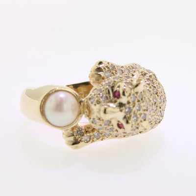 Panther & Pearl Ring
