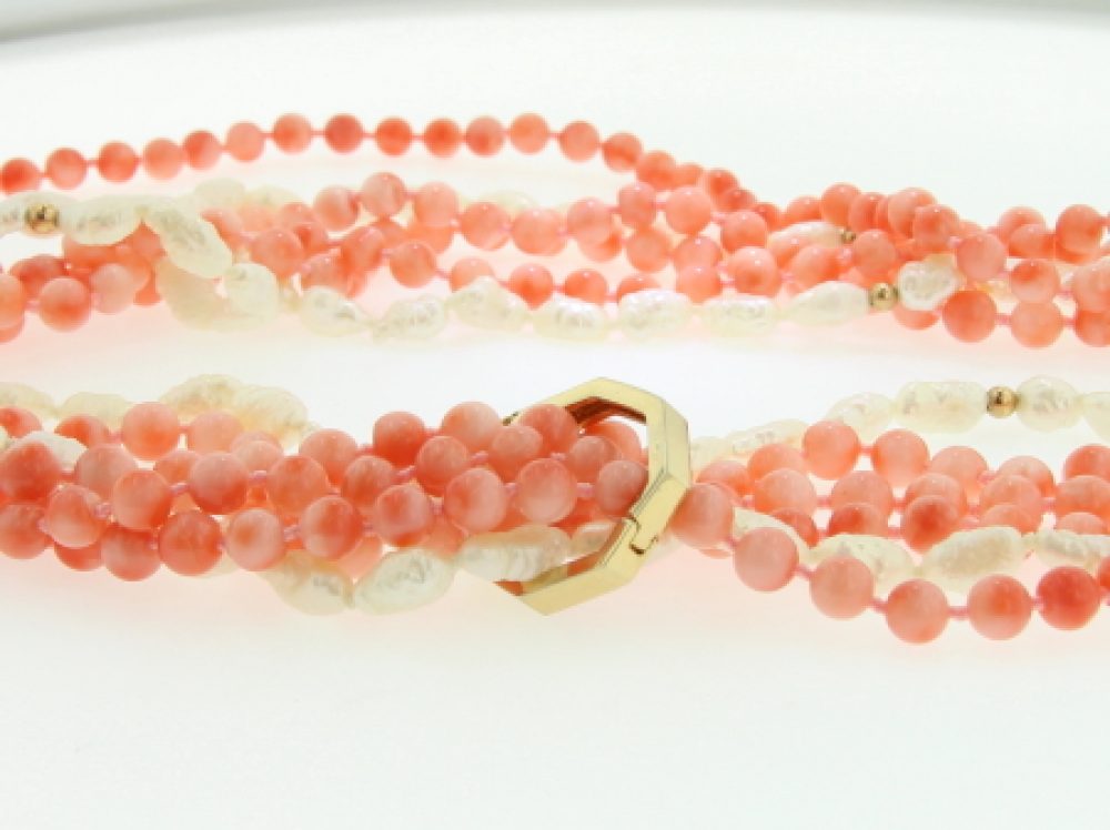 Coral & Freshwater Pearl Necklace
